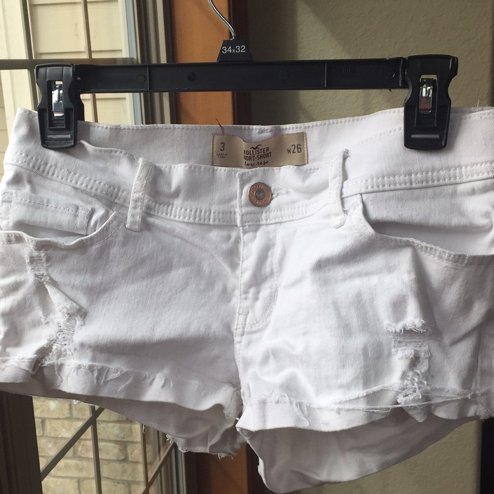 Hollister White short short jean shorts